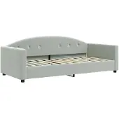 vidaXL Lit de jour gris clair 90x200 cm velours