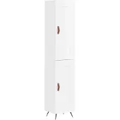 vidaXL Highboard blanc brillant 34,5x34x180 cm Bois composite