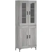 vidaXL Highboard Gris Sonoma 69,5x34x180 cm Matériau dérivé du bois