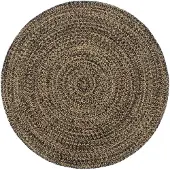 vidaXL Tapis fait à la main Jute Noir et marron 180 cm