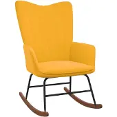vidaXL Chaise à bascule Jaune moutarde Velours