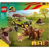 LEGO 76959 Jurassic Park Triceratops-Recherche, jouet dinosaure avec figurine et voiture à collectionner pour le 30e anniversaire