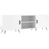 vidaXL Armoire TV blanc brillant 150x30x50 cm Bois composite