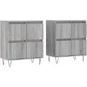 vidaXL Sideboards 2 pcs. Gris Sonoma Matériau dérivé du bois