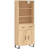 vidaXL Highboard chêne Sonoma 69,5x34x180 cm Matériau dérivé du bois