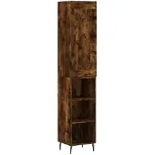 vidaXL Highboard chêne fumé 34,5x34x180 cm bois composite