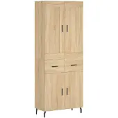 vidaXL Highboard chêne Sonoma 69,5x34x180 cm Matériau dérivé du bois