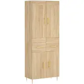 vidaXL Highboard chêne Sonoma 69,5x34x180 cm Matériau dérivé du bois