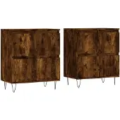 vidaXL Sideboards 2 pcs. Chêne fumé Bois composite