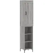 vidaXL Highboard Gris Sonoma 34,5x34x180 cm Matériau dérivé du bois