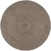 vidaXL Tapis fait à la main Jute Rond 240 cm Gris
