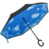 vidaXL Parapluie à poignée en C Noir 108 cm