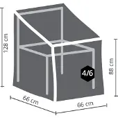 Perel Housse extérieure pour chaises empilées, pour 4-6 chaises empilées, gris, 66 cm x 66 cm x 128 cm