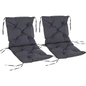 Outsunny 2 coussins pour chaises - dossier bas - Gris - 98 l x 50 l x 8 p cm