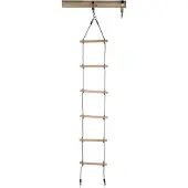 Swing King échelle de corde 190 cm 5 marches 30 cm bois marron clair