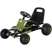Aosom Go Kart - Voiture à pédales pour enfants avec frein à main - Vert