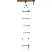 Swing King échelle de corde 210 cm 6 marches 30 cm bois marron clair