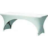 Perel Housse Extensible Pour Table Rectangulaire - Arqué - Blanc