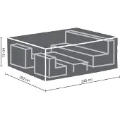 Perel Housse extérieure pour set de jardin, grise, rectangulaire, 240 cm x 180 cm x 75 cm