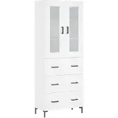 vidaXL Highboard blanc 69,5x34x180 cm Bois composite