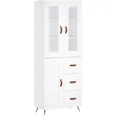 vidaXL Highboard blanc 69,5x34x180 cm Bois composite