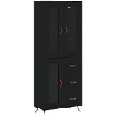 vidaXL Highboard noir 69,5x34x180 cm Bois composite