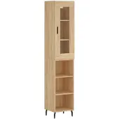 vidaXL Highboard chêne Sonoma 34,5x34x180 cm Matériau dérivé du bois