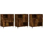 vidaXL Sideboards 3 pcs. Chêne fumé Bois composite