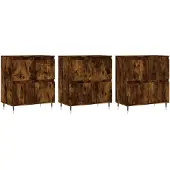 vidaXL Sideboards 3 pcs. Chêne fumé Bois composite
