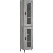 vidaXL Highboard Gris Sonoma 34,5x34x180 cm Matériau dérivé du bois