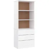 vidaXL Bibliothèque et tiroirs ALTA blanc 60x35x142 cm bois massif pin