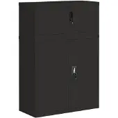 vidaXL Classeur noir 90x40x130 cm acier