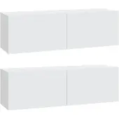 vidaXL Armoires murales TV 2 pcs. Blanc 100x30x30 cm Bois composite