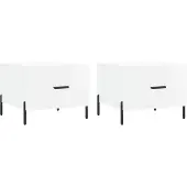 vidaXL Tables basses 2 pcs. Blanc brillant 50x50x40 cm Bois composite