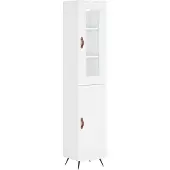 vidaXL Buffet haut Blanc 34,5x34x180 cm Bois d'ingénierie