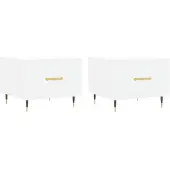 vidaXL Tables basses 2 pcs. Blanc 50x50x40 cm Bois composite