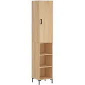 vidaXL Highboard chêne Sonoma 34,5x34x180 cm Matériau dérivé du bois