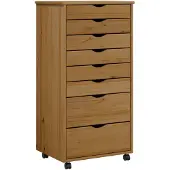 vidaXL Armoire roulante avec tiroirs MOSS bois de pin marron miel