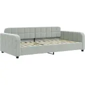 vidaXL Lit de jour gris clair 100x200 cm velours