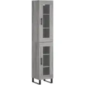 vidaXL Buffet haut Sonoma gris 34,5x34x180 cm Bois d'ingénierie