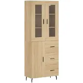 vidaXL Highboard chêne Sonoma 69,5x34x180 cm Matériau dérivé du bois