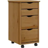 vidaXL Armoire roulante avec tiroirs MOSS bois de pin marron miel