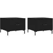 vidaXL Tables basses 2 pièces noir 50x50x40 cm bois composite