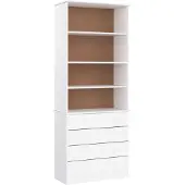 vidaXL Bibliothèque tiroirs ALTA blanc 77x35x186,5cm bois massif pin