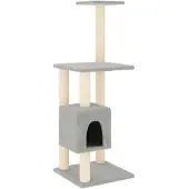 vidaXL Arbre à chat avec colonnes à griffer en sisal gris clair 104 cm