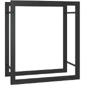 vidaXL Étagère à bois de chauffage noir mat 50x28x56 cm Acier