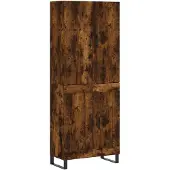 vidaXL Highboard chêne fumé 69,5x34x180 cm bois composite