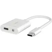 Belkin RockStar Adaptateur audio 3,5mm et chargeur USB-C blanc NPA004btWH