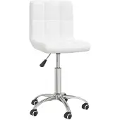 vidaXL Chaise de bureau Pivotante Blanc Similicuir