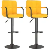 vidaXL Tabouret de bar 2 pcs jaune moutarde velours